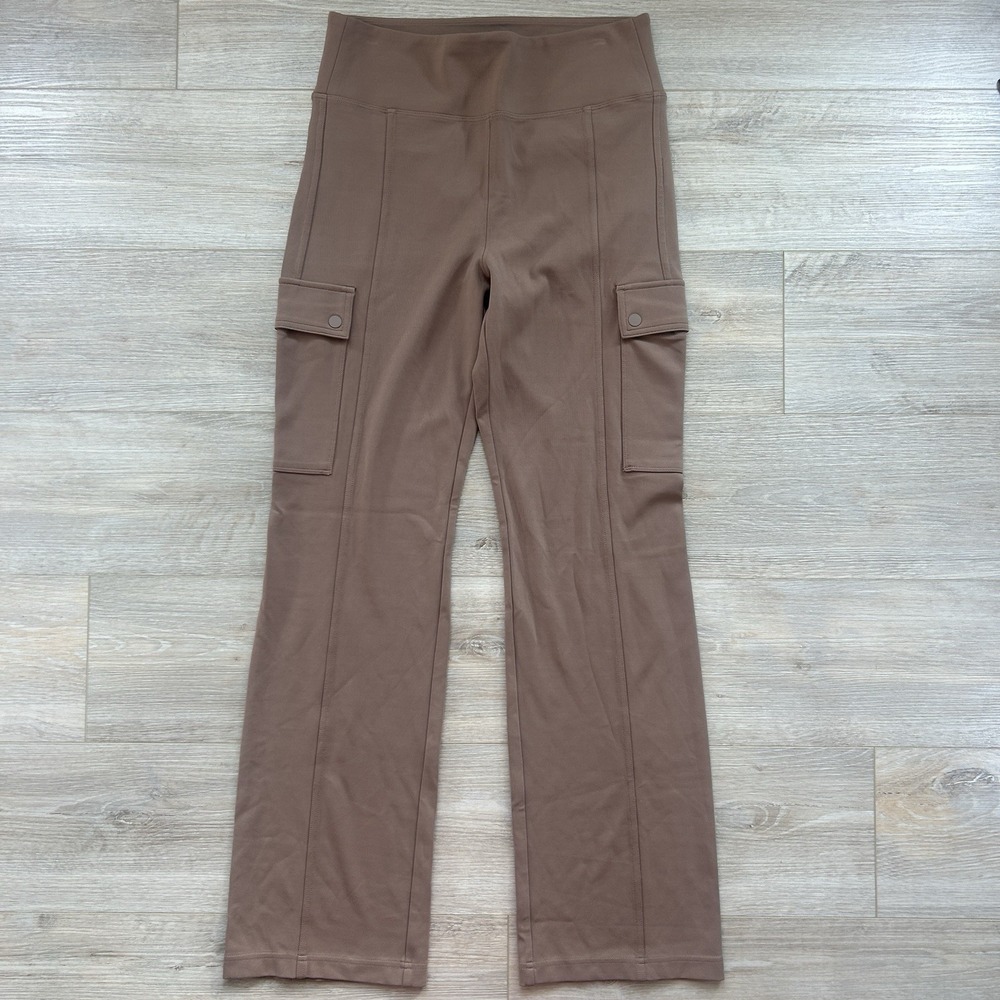 Athleta Medium Delancey Straight Brown Cargo Pants Nylon‎ Stretch High Rise
